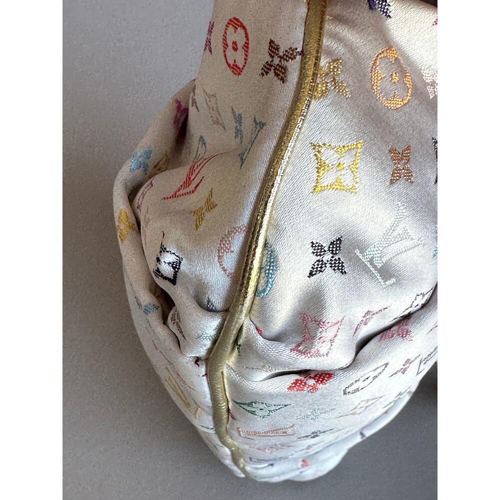 Louis Vuitton Aumoniere Satin Evening Bag Monogram White Multicolor 82723 - Picture 13 of 15